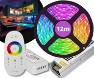 RGB LED pásik v sade 12 m s dotykovým diaľkovým ovládaním