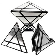 ORIGINÁLNY DARČEK PYRAMIDA ZRKADLOVÁ KOCKA PYRAMINX PRE DIEŤA + STOJAN