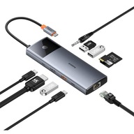 BASEUS HUB USB-C PD 3x USB HDMI AUX DOKOVACIA KARTA SIEŤOVEJ KARTY