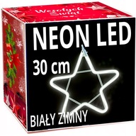 NEON STAR LED 30 cm OBOJSTRANNÉ okno Osvetlenie vianočného stromčeka trvalé svetlo