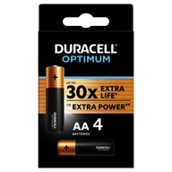 DURACELL OPTIMUM LR6 R6 AA ALKALICKÉ BATÉRIE x4