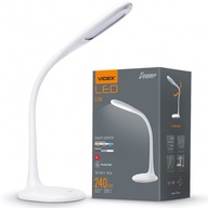 NASTAVITEĽNÁ stolová lampa, flexibilné rameno VIDEX DIMMER 5,5W 370Lm BIELA