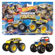 HOT WHEELS MONSTER TRUCKS BÚRACIE DVOJNÁSOBNÉ VOZIDLÁ ŤAHOVANIE YALL VS TAXI 2PAK