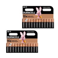 24x AA LR6 Duracell základné alkalické batérie