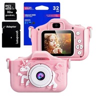 DIGITÁLNA FOTOAPARÁTA PRE DETI HRY CHILD UNICORN + 32GB KARTA