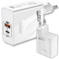 SIEŤOVÁ NABÍJAČKA USB C VEĽMI RÝCHLA GAN 120W PD QC NAPÁJACIA KOCKA RÝCHLA