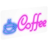 LED NEÓNOVÁ STENA CAFFEE CAFE REKLAMA ZÁVESNÉ STOJACIE USB/BATTÉRIA