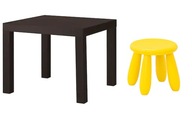 Stôl IKEA Lack + taburetka Mammut žltá pre deti