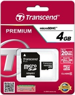 TRANSCEND 4 GB micro SD HC Class 10 Premium 20 MB/s