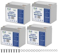 4X BATÉRIA LÍTIOVÁ BATÉRIA LiFePO4 12,8V 12V 45 Ah (40A) BMS LIGHT 5KG