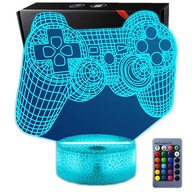 3D USB LED nočná lampa + diaľkové ovládanie Gamepad konzola