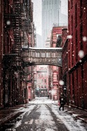 Plagát Brooklyn block winter New York 61x91,5