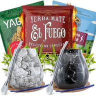 Sada pre dva Yerba Mate Energy Guarana kalabasa bombilla 3x50g