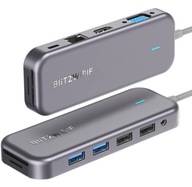 BLITZWOLF BW-TH8 ADAPTÉROVÝ ROZBOČ 11V1 USB-C PD SD RJ45 VGA 3,5 mm AUX HDMI 4K