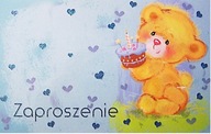 Pozvánka na narodeniny dieťaťa - medvedík s tortou
