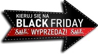 Nálepka so šípkou BLACK FRIDAY do výkladnej skrine, 50 cm