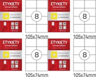 Nálepkové štítky pre tlačiareň A4 105x74 (8) 800x x4