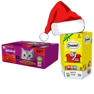 WHISKAS KLASICKÉ JEDLÁ V Omáčke 80x85g MOKRÉ KRMIVO PRE MAČKY + DREAMIES