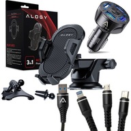 NABÍJAČKA DO AUTO ALOGY 4x USB + DRŽIAK + KÁBEL