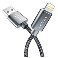 ROCK Lightning Nylonový USB kábel 180cm - šírka