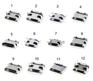 SADA KONEKTOROV SMD ZÁSUVKA MICRO MICRO USB 5-PIN x12