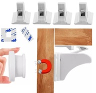 Magnetický ZÁMOK na skrinky a zásuvky, 4 zámky, 1 kľúč