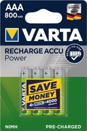 BATÉRIE batérie VARTA HR03 AAA 800mAh 4ks.