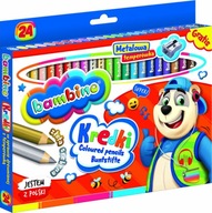 BAMBINO HRUBÉ ceruzky pastelky 24 DREVENÝCH FARIEB V DREVENOM OBALE 0447