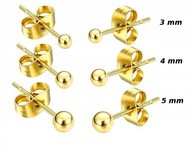 ZLATÉ GULIČKOVÉ NÁUŠNICE Z CHIRURGICKEJ OCELE 3 PÁR SADA 3,4,5 MM