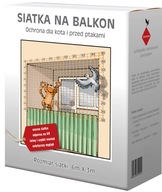 SET BALKÓNOVÁ SIEŤ PRE MAČKU, HOLUBY, VTÁKY, 6X3m, OKO 50mm, BEZ VŔTANIE