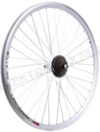 Koleso 24 Zadné strieborné ALU + 7rýchlostná voľnobežka Shimano