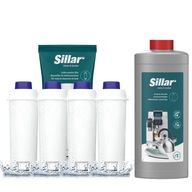 Sillar: 4x vodný filter pre kávovar Delonghi + odstraňovač vodného kameňa pre 1l kávovar