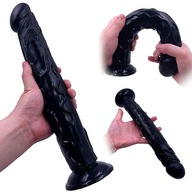 XXL DLHÉ ČIERNE DILDO NA PRÍSAVKU