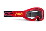 OKULIARE FMF 100% POWERCORE FLAME RED TRANSPARENTNÉ