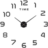 Urob si sám 3D nástenné hodiny čierna veľká nálepka Modern Loft XXL nástenné hodiny