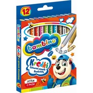 Hrubé pastelky BAMBINO / 12 FARIEB, DREVENÝ OBAL