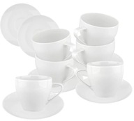 Porcelánové šálky sada pre 6 osôb MariaPaula Moderna White 250ml 12 ks.