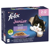 Felix Fantastic Junior mix mokrého krmiva pre mačky 85 g x 12 vrecúšok