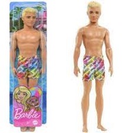 Bábika KEN na pláži Barbie Blonde v šortkách Plážový outfit HBC04 Mattel