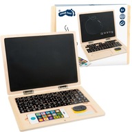 DREVENÝ LAPTOP S MAGNETICKOU TABUĽOU A KRÍDOU