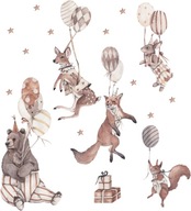 Samolepka na stenu Animals Balloons Stars XL