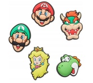 CROCS JIBBITZ CHARMS SUPER MARIO PINS 5-BAL