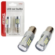 2x LED žiarovky CANBUS 24SMD 3030 BA15S P21W Biela