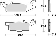 BRZDOVÉ DESTIČKY SINTER OFFROAD RAPTOR YFM 250 08-20, GRIZZLY YFM 550 09-20