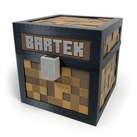 Skw box na hračky, štýl MINECRAFT, pokladnička pre deti