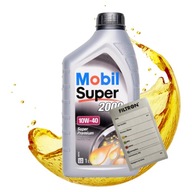 MOBIL 10W40 OLEJ 1L SUPER 2000 ORIGINÁL + SERVISNÁ NÁLEPKA