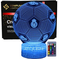 3D LED USB nočná lampa FC Real Madrid Football