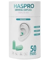 Haspro Tube50 jednorazové štuple do uší, mäta, 50 párov