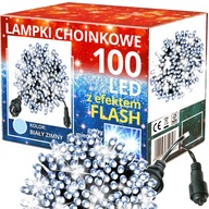 100 LED svetiel na vianočný stromček FLASH Šnúra na vianočný stromček VIANOČNÝ STROMČEK BLIKAJÚ/VYŠUJÚ