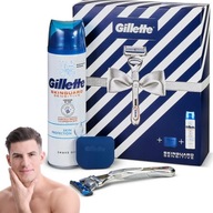 Darčeková sada Gillette: žiletka + gél na holenie + puzdro